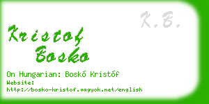 kristof bosko business card