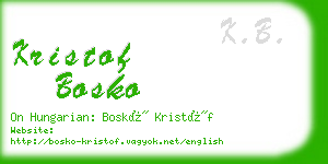 kristof bosko business card